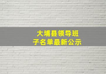 大埔县领导班子名单最新公示