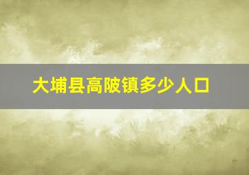 大埔县高陂镇多少人口