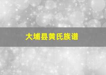 大埔县黄氏族谱