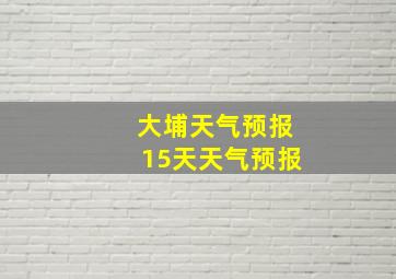 大埔天气预报15天天气预报