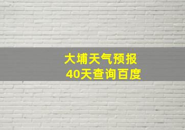 大埔天气预报40天查询百度