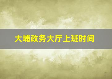 大埔政务大厅上班时间