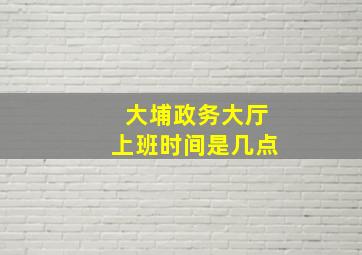 大埔政务大厅上班时间是几点