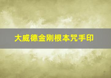 大威德金刚根本咒手印