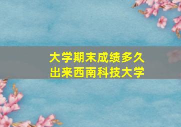 大学期末成绩多久出来西南科技大学