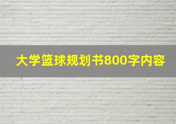 大学篮球规划书800字内容