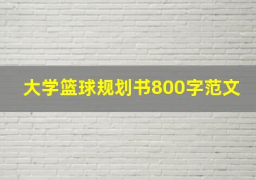 大学篮球规划书800字范文