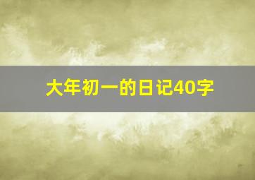 大年初一的日记40字