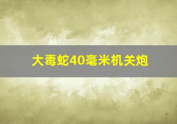 大毒蛇40毫米机关炮