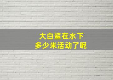 大白鲨在水下多少米活动了呢