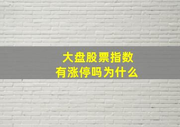 大盘股票指数有涨停吗为什么