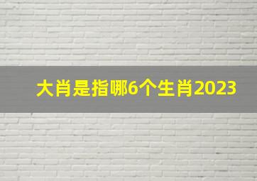 大肖是指哪6个生肖2023