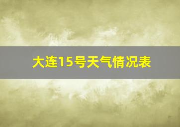 大连15号天气情况表