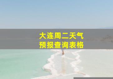 大连周二天气预报查询表格