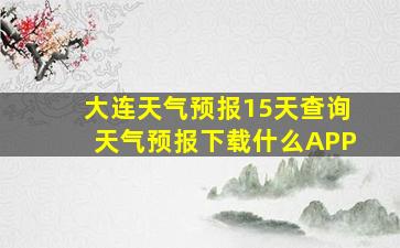 大连天气预报15天查询天气预报下载什么APP