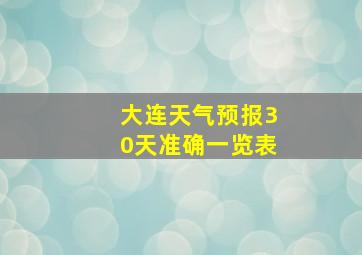 大连天气预报30天准确一览表