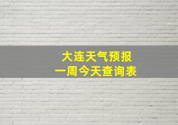 大连天气预报一周今天查询表