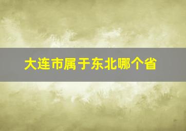 大连市属于东北哪个省