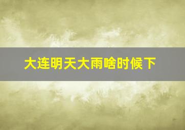 大连明天大雨啥时候下