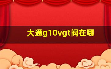 大通g10vgt阀在哪