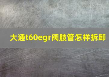 大通t60egr阀肢管怎样拆卸