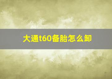 大通t60备胎怎么卸