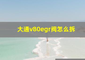 大通v80egr阀怎么拆