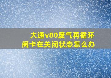 大通v80废气再循环阀卡在关闭状态怎么办