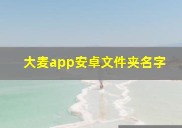 大麦app安卓文件夹名字