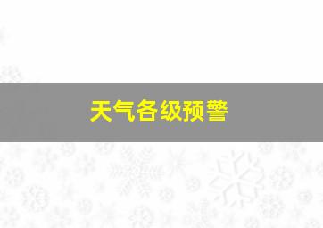 天气各级预警