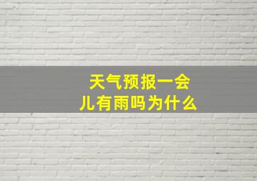 天气预报一会儿有雨吗为什么