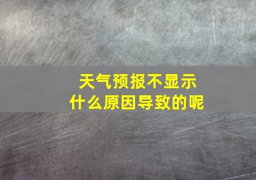 天气预报不显示什么原因导致的呢