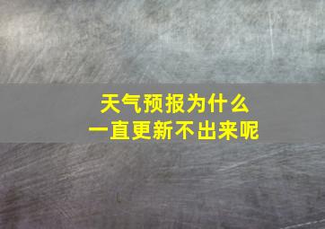 天气预报为什么一直更新不出来呢