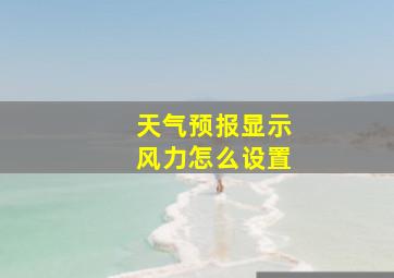 天气预报显示风力怎么设置