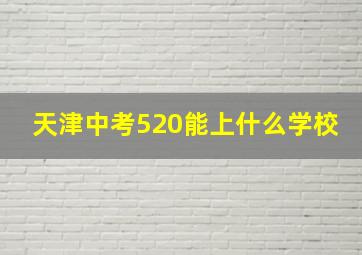 天津中考520能上什么学校