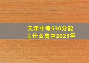 天津中考530分能上什么高中2023年