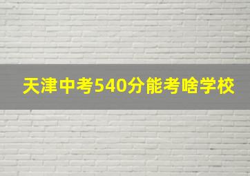 天津中考540分能考啥学校