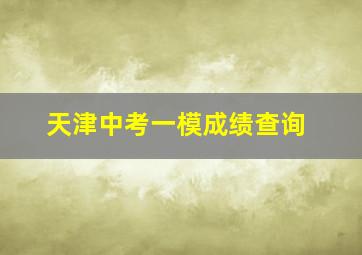 天津中考一模成绩查询