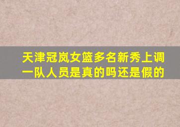 天津冠岚女篮多名新秀上调一队人员是真的吗还是假的