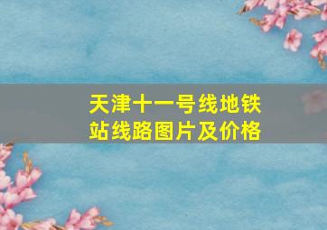 天津十一号线地铁站线路图片及价格