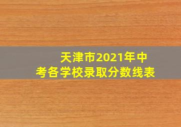 天津市2021年中考各学校录取分数线表