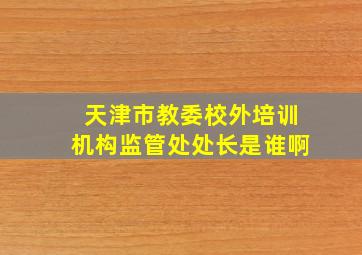 天津市教委校外培训机构监管处处长是谁啊