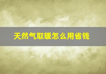 天然气取暖怎么用省钱