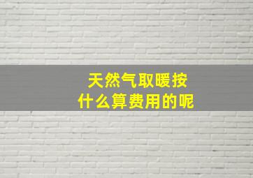 天然气取暖按什么算费用的呢