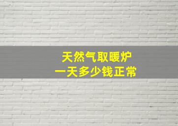 天然气取暖炉一天多少钱正常