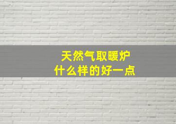 天然气取暖炉什么样的好一点