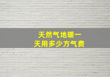 天然气地暖一天用多少方气费