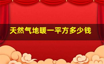 天然气地暖一平方多少钱