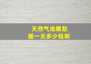 天然气地暖取暖一天多少钱啊