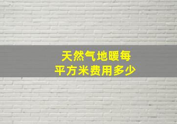 天然气地暖每平方米费用多少